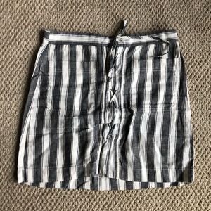 Madewell Striped Tie Front Skirt